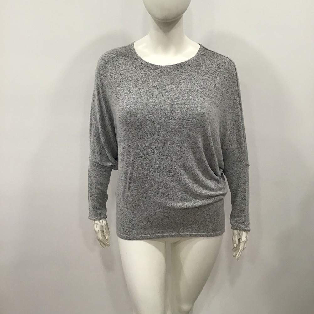 White House Black Market Top Marbled Black White Gray Medium Drop Waist Blouse - Picture 9 of 16
